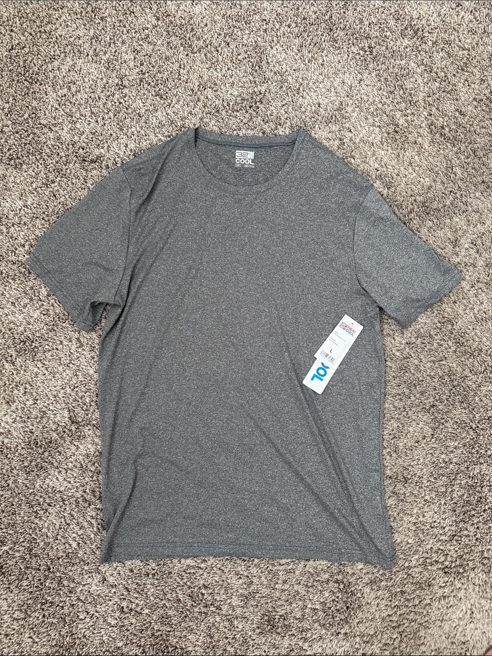 32 Cool Men's Grey Performance Crewneck T-Shirt